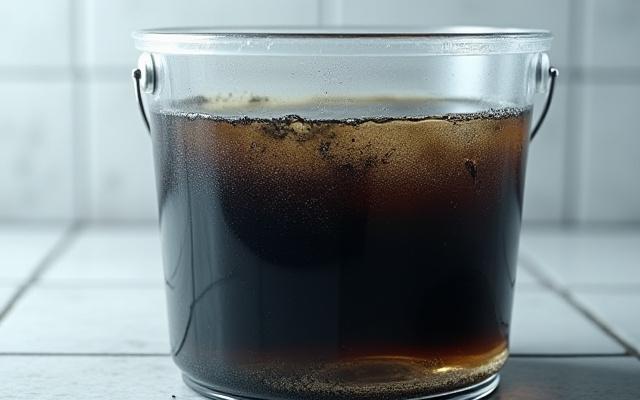 エアコン洗浄で排出された真っ黒な汚水